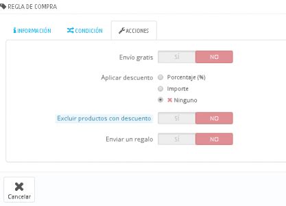 prestashop crear descuento por cantidad